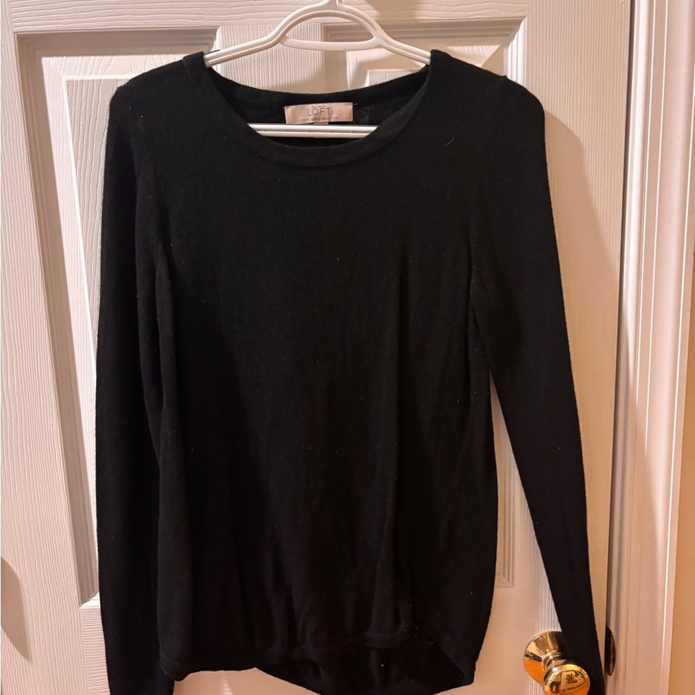 LOFT Black Long Sleeve Sweater Size M
